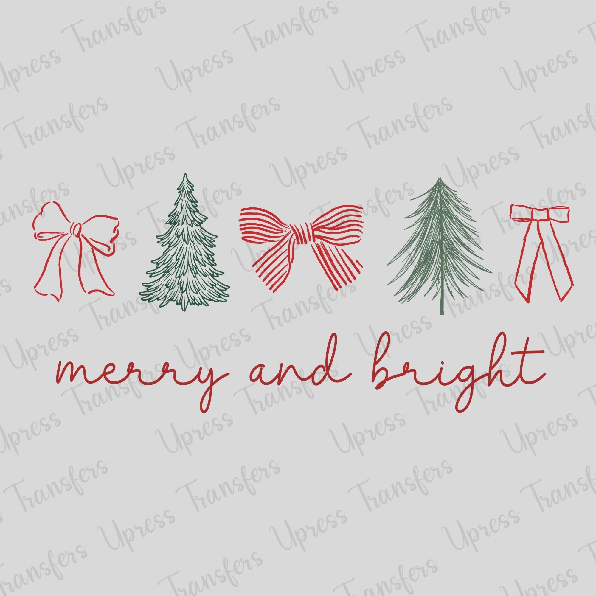 Merry and Bright Simple Script Trees and Bows