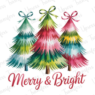 Merry and bright Soft Colored Trees Trio