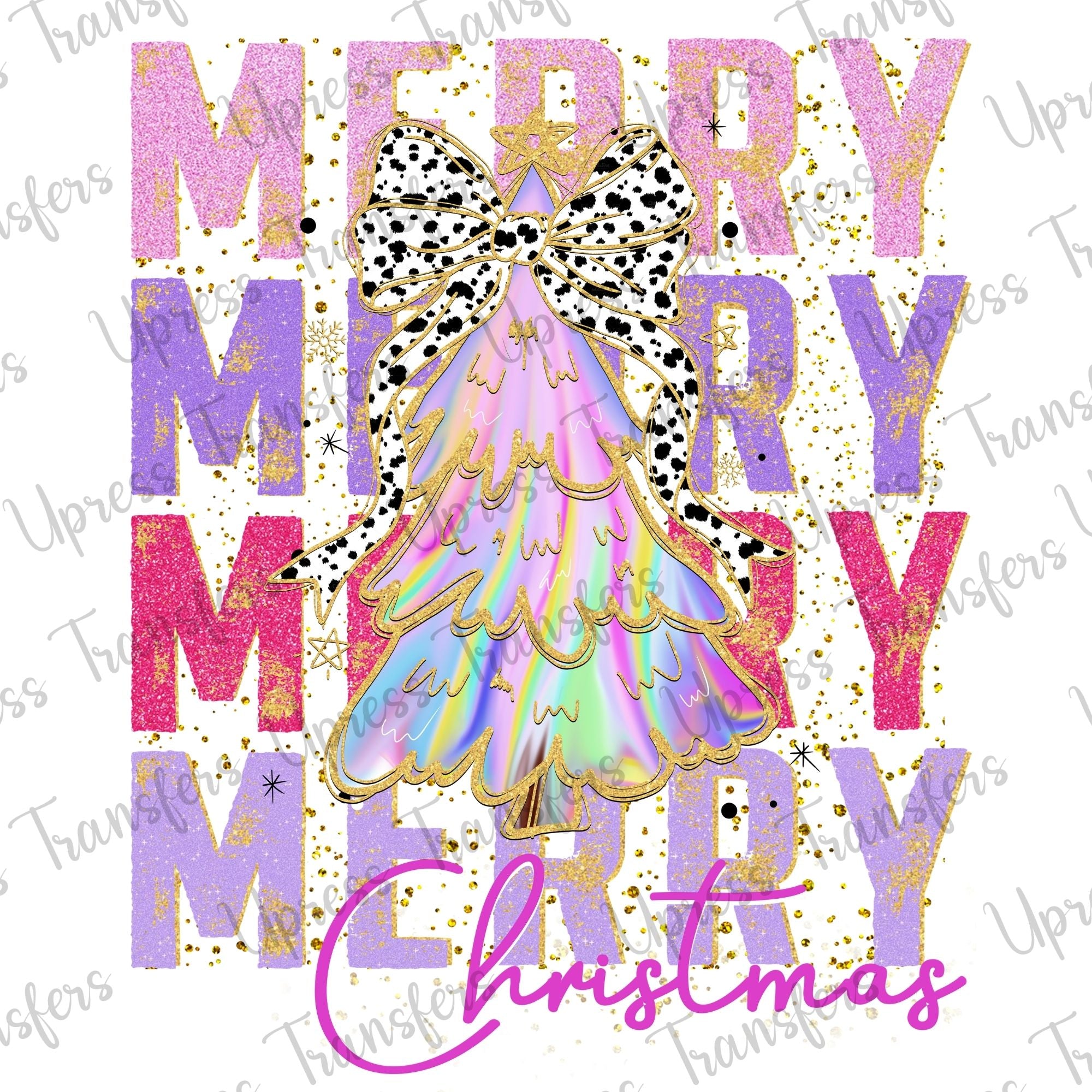 Merry x 4 Christmas Iridescent
