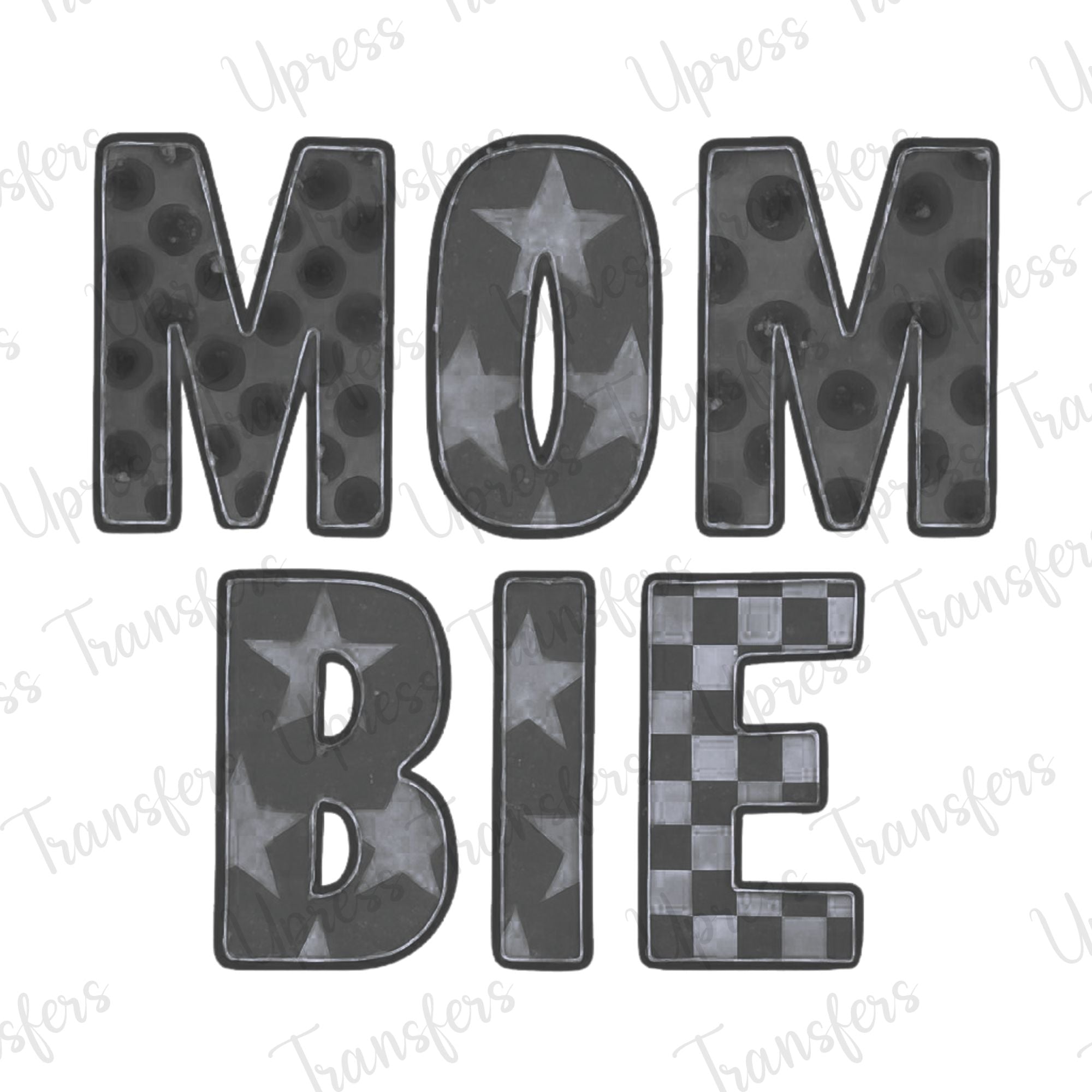 Mombie Stacked Black Patterns