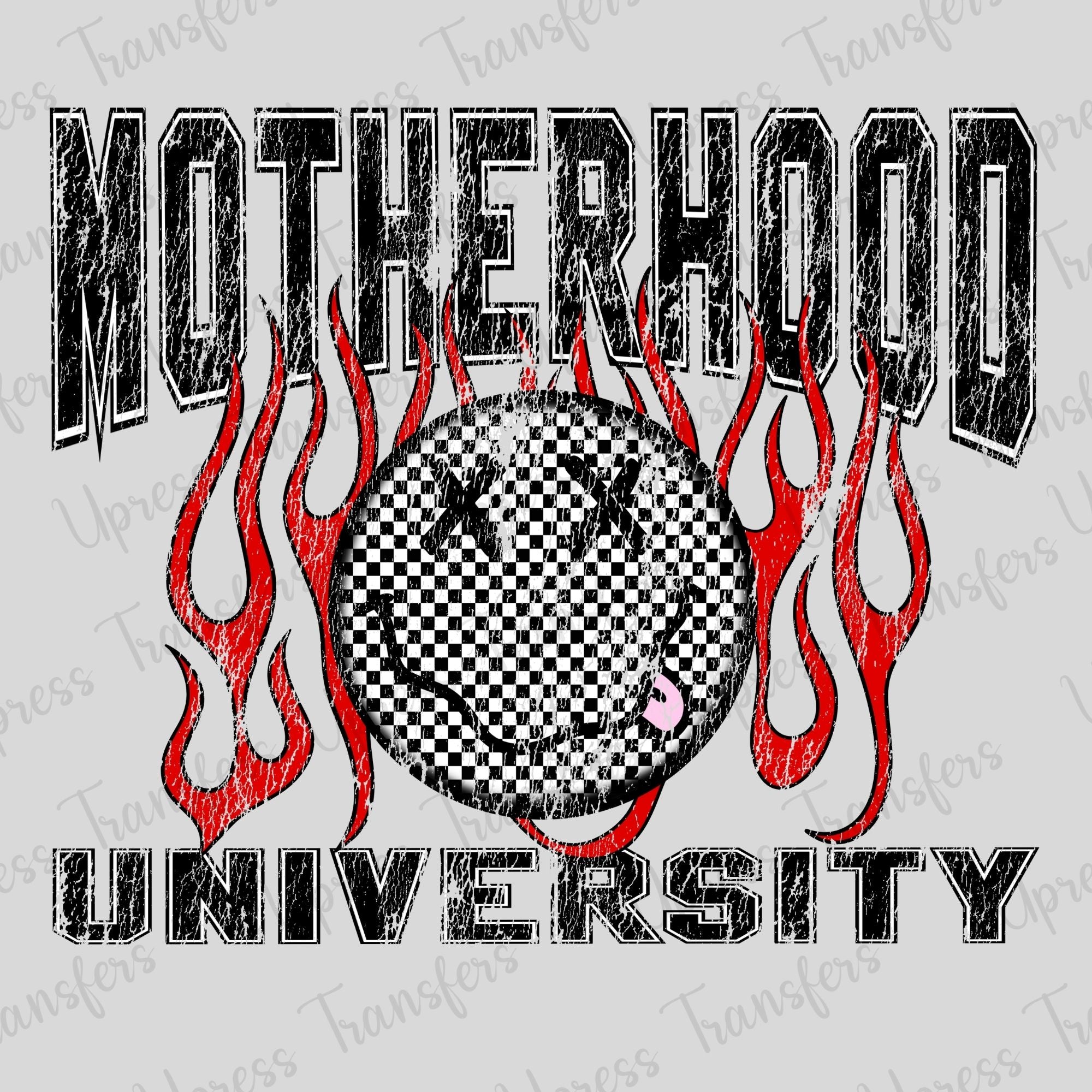 Motherhood University Checkered Smile Flames