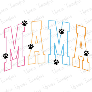 Multi Colored Mama Varsity Paws