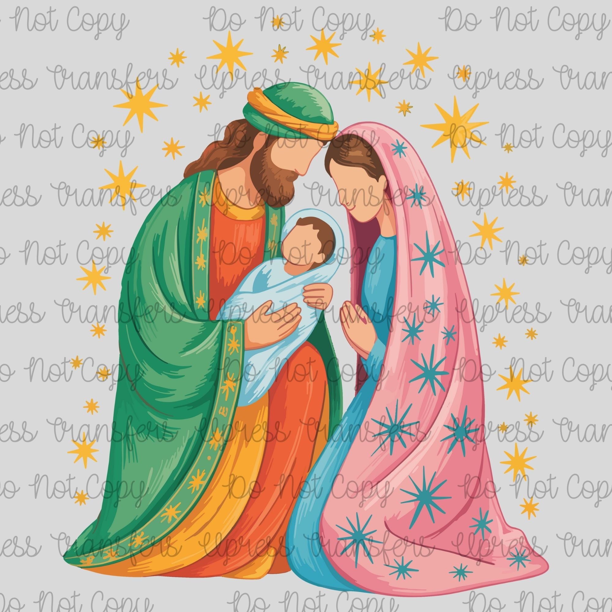 Nativity Scene Simple Stars