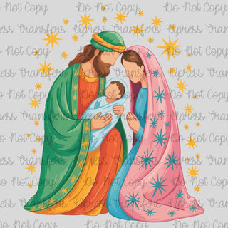 Nativity Scene Simple Stars