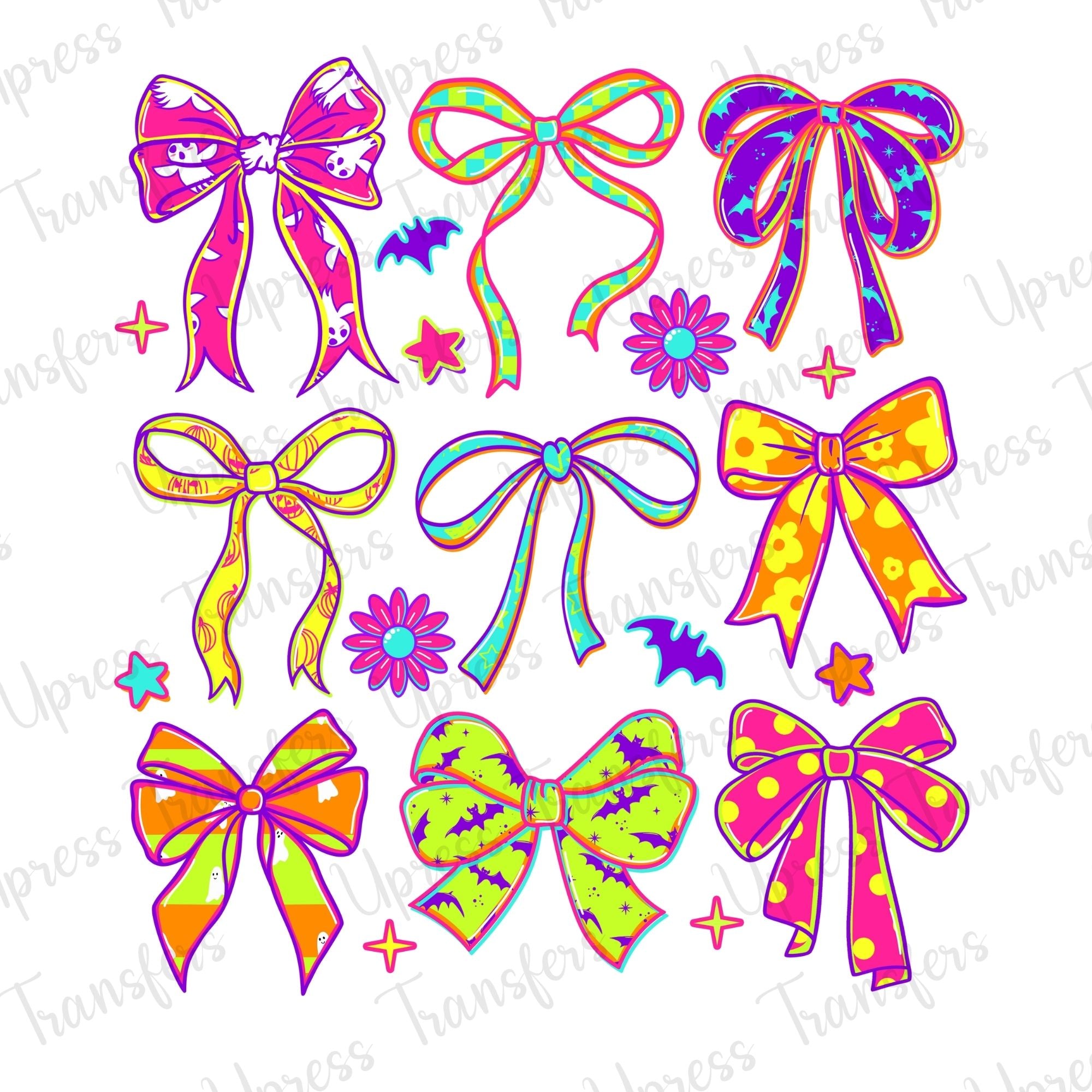 Neon Bows Halloween Coquette