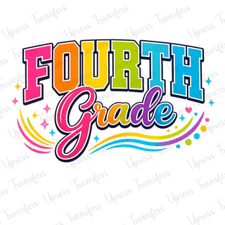 Neon Bright Letters Fourth Grade