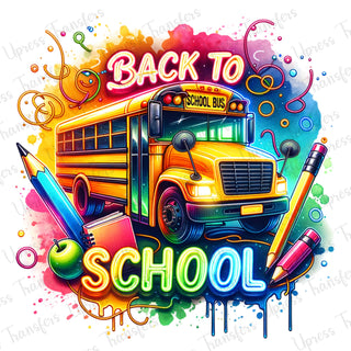 Neon Bright School Bus Drip