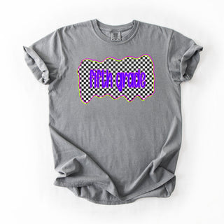 Neon Checkered Fifth Grade