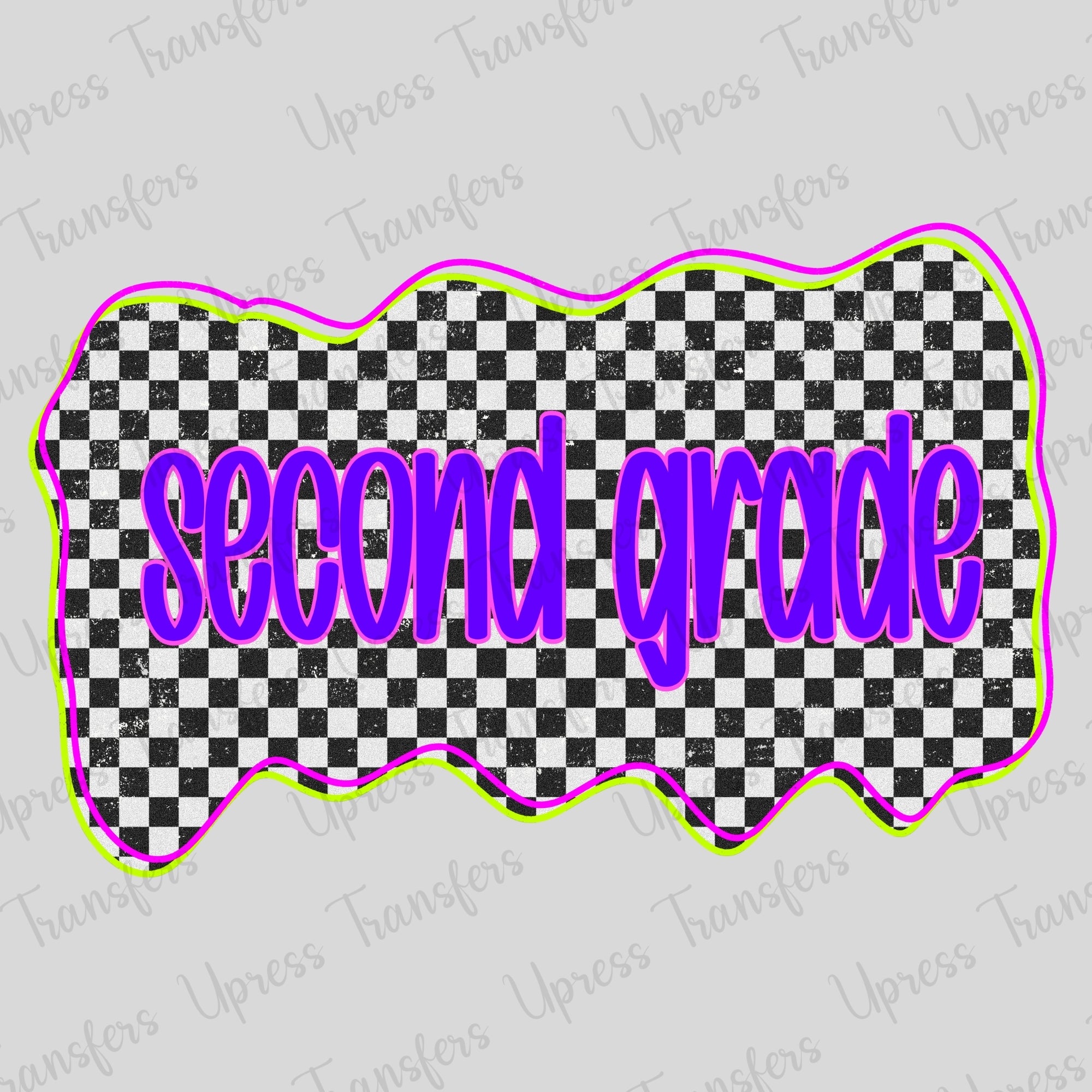 Neon Checkered Second Grade
