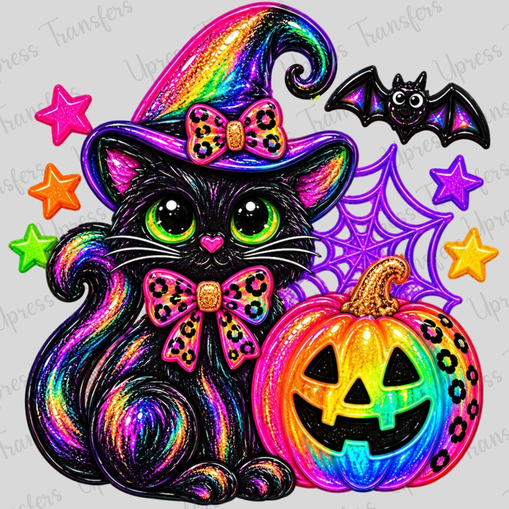 Neon Glitter Cat