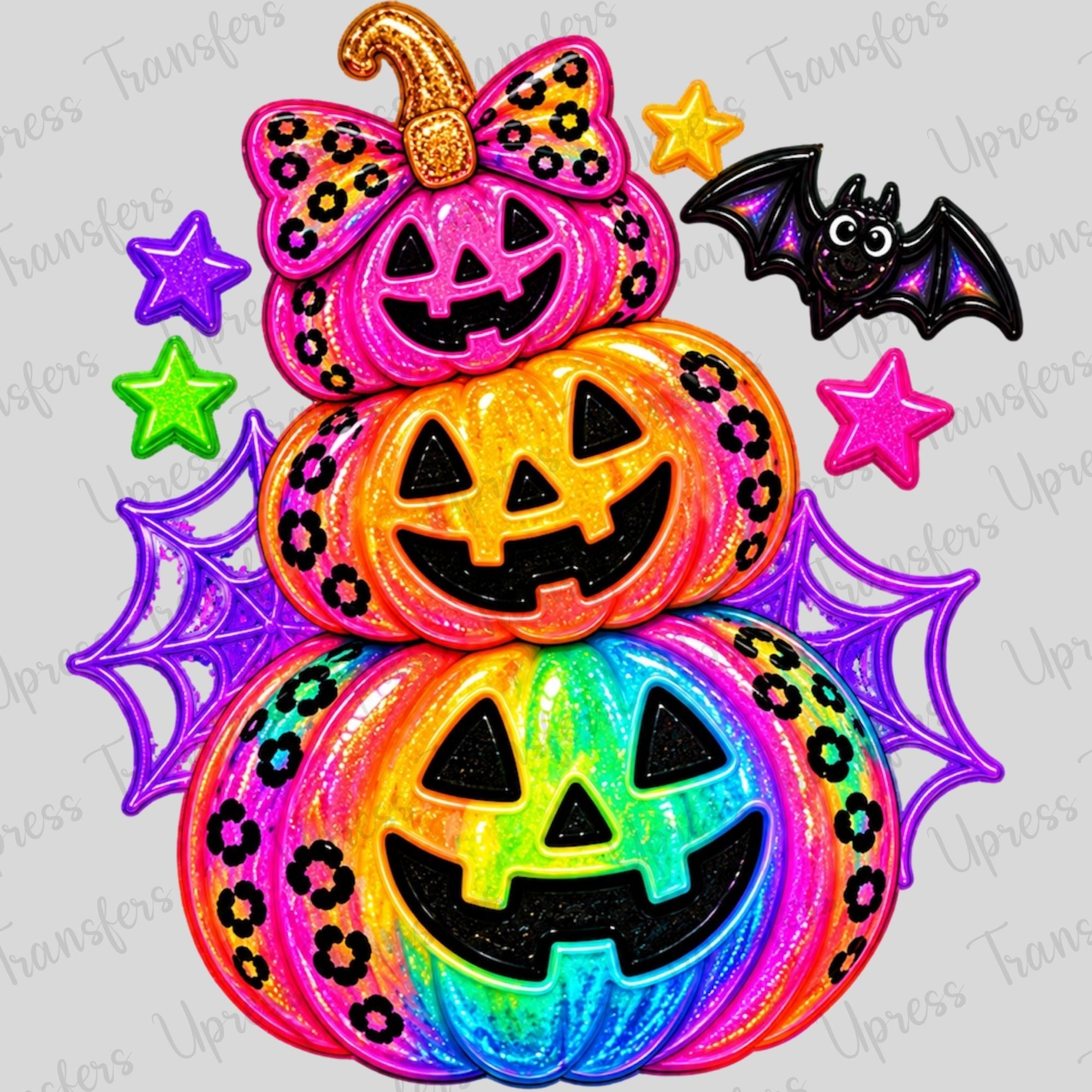 Neon Glitter Silly Pumpkins