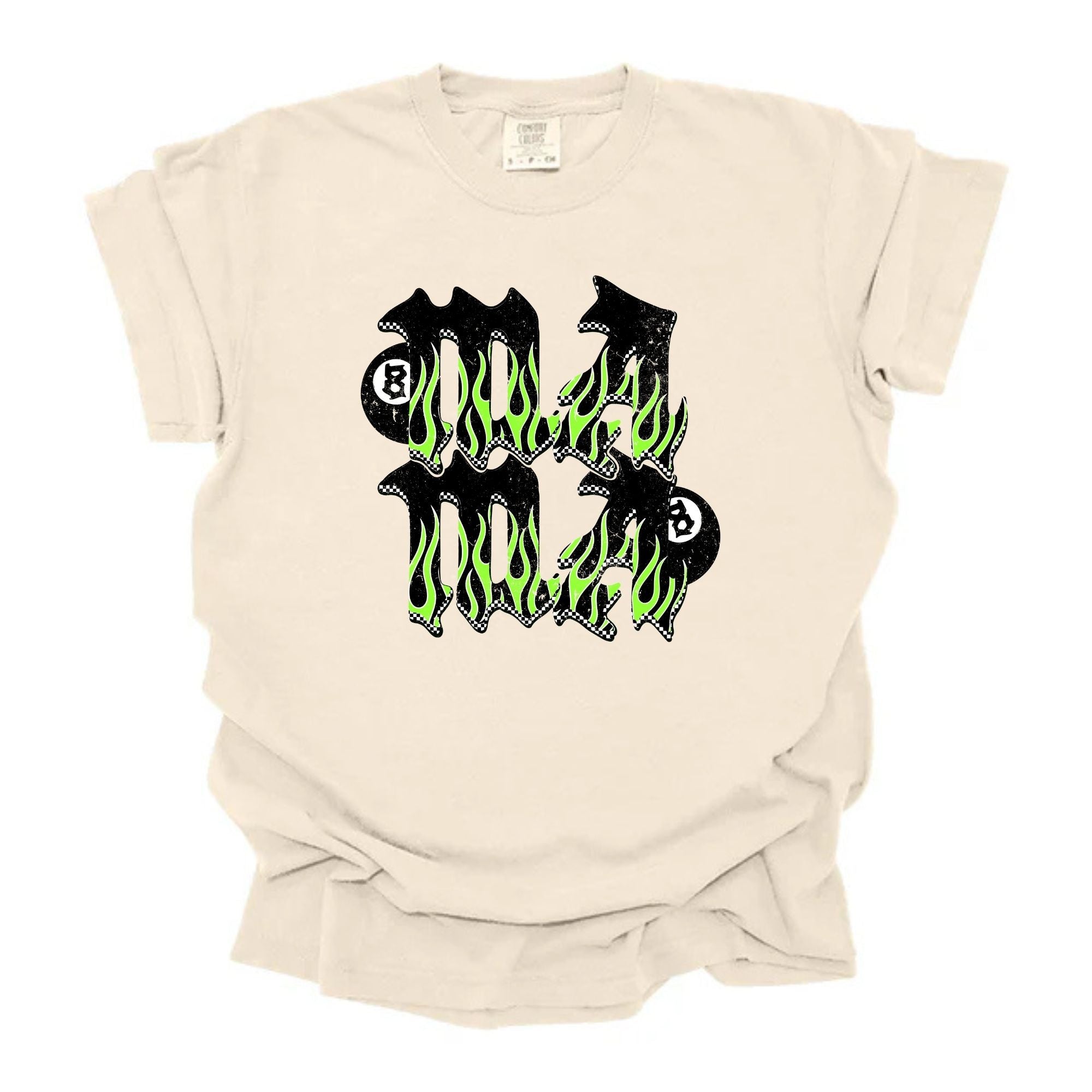 Neon Green Flames Mama Trendy