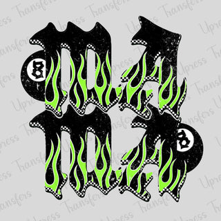 Neon Green Flames Mama Trendy