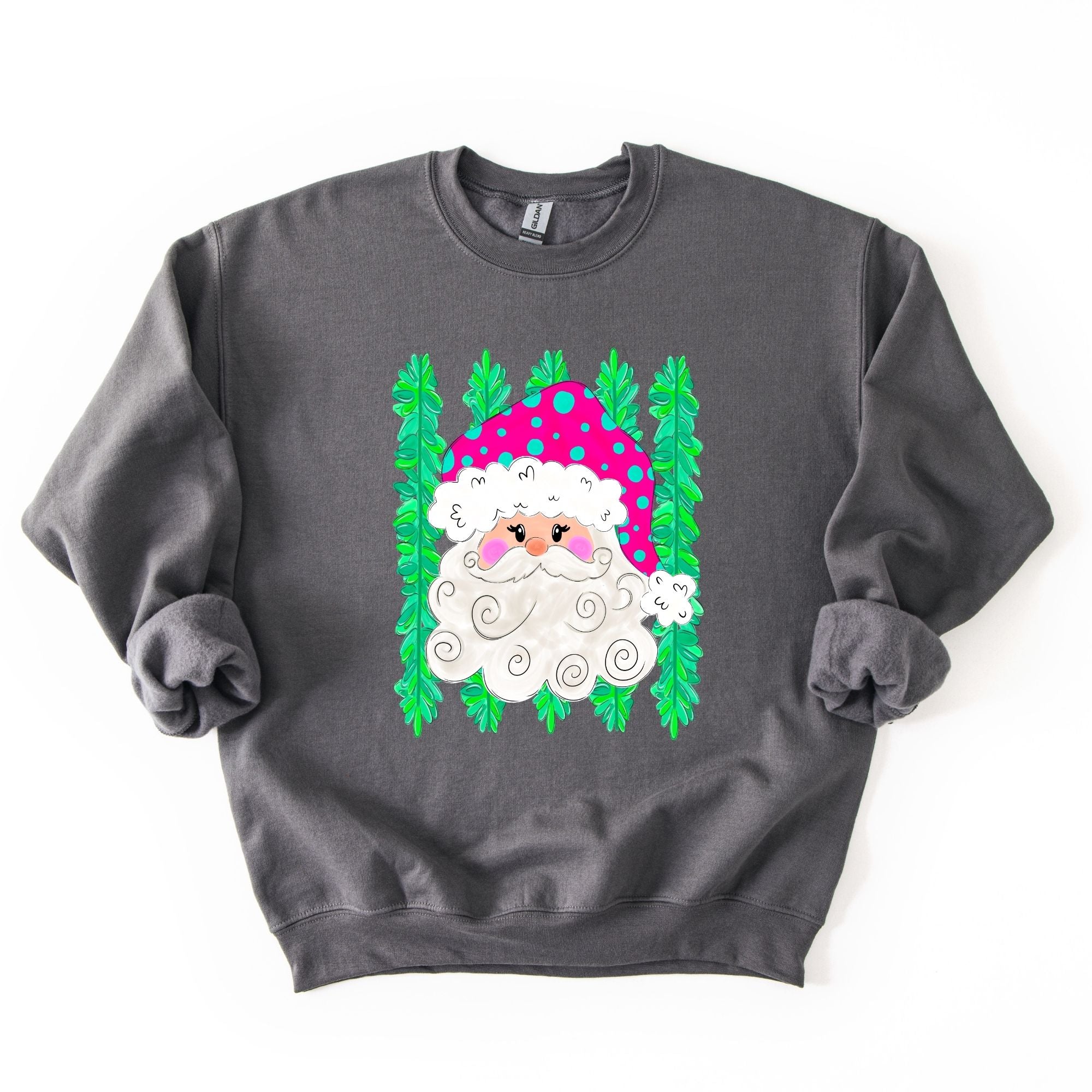 Neon Greenery Santa