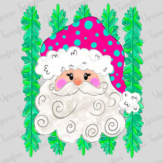 Neon Greenery Santa