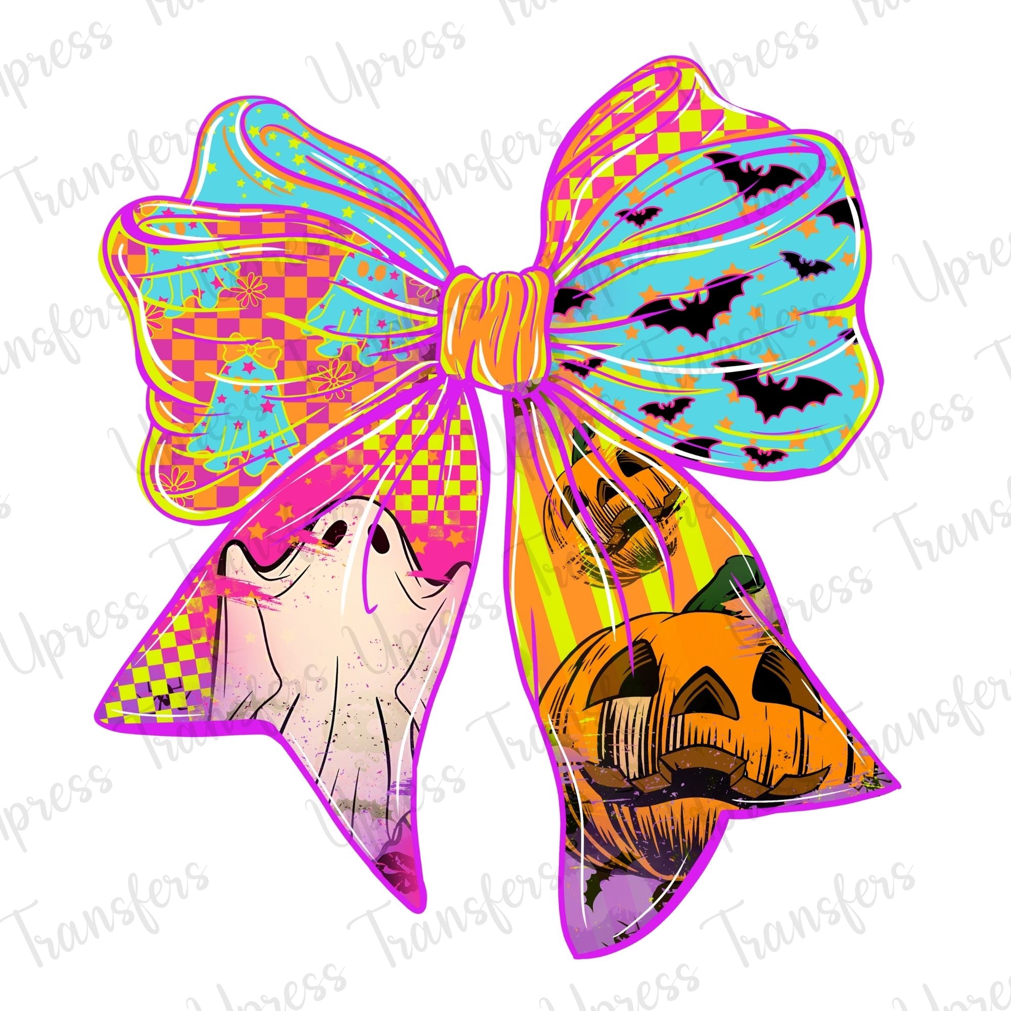 Neon Halloween Bow Vibrant