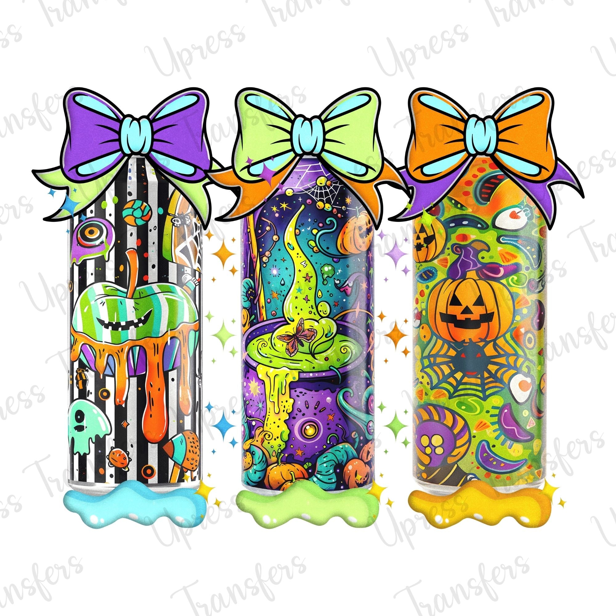Neon Halloween Drinks Trio