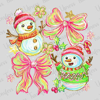 Neon Jolly Snowmen