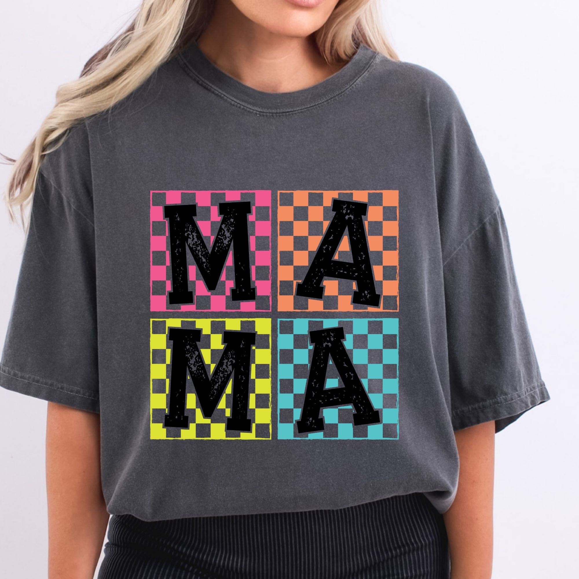 Neon Mama Checkered Squares