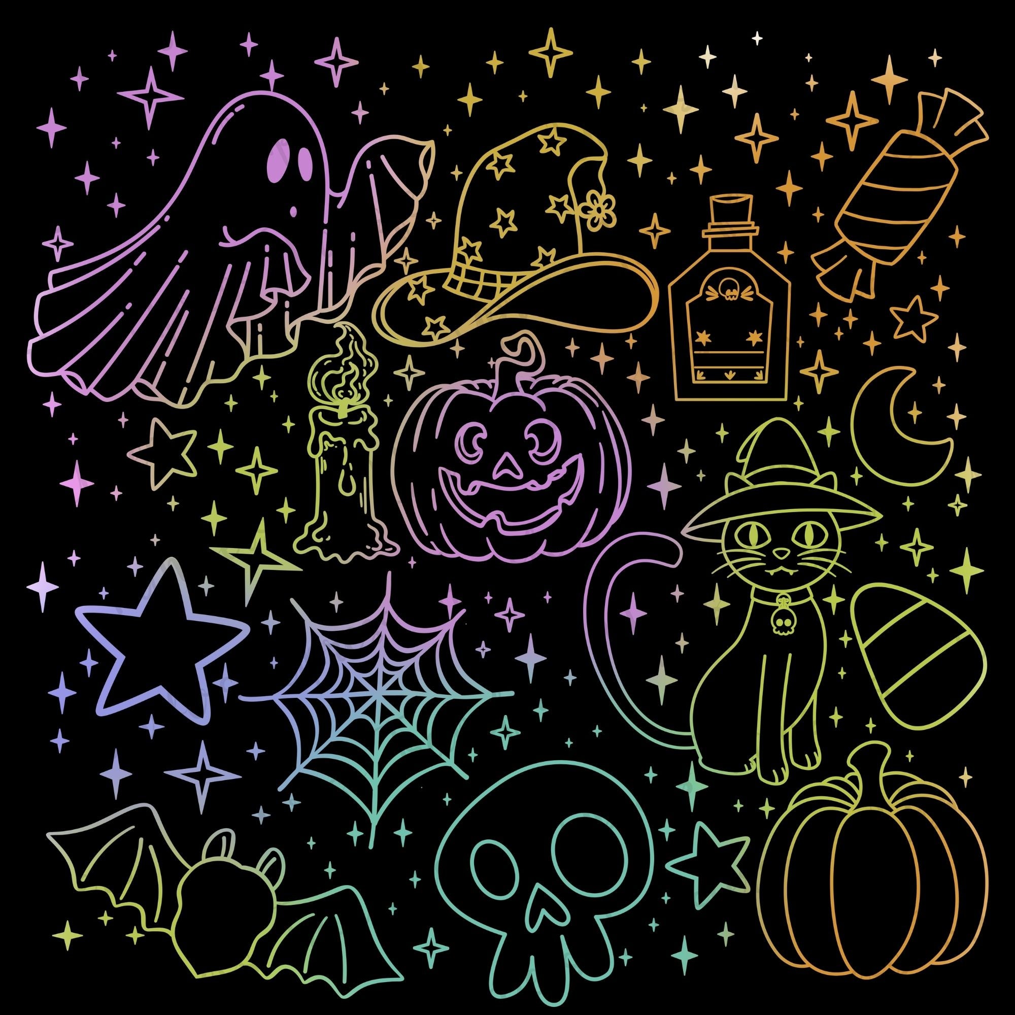 Neon Ombre Doodle