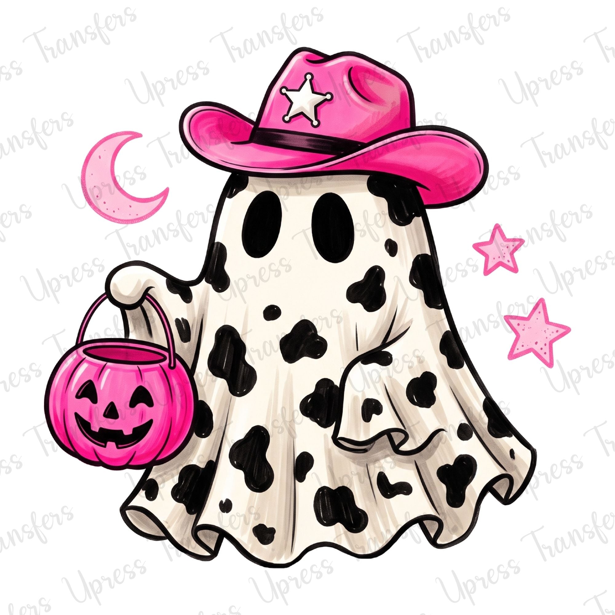 Neon Pink Howdy Ghost