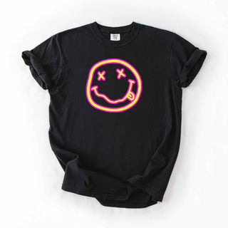 Neon Pink and Yellow Smiley
