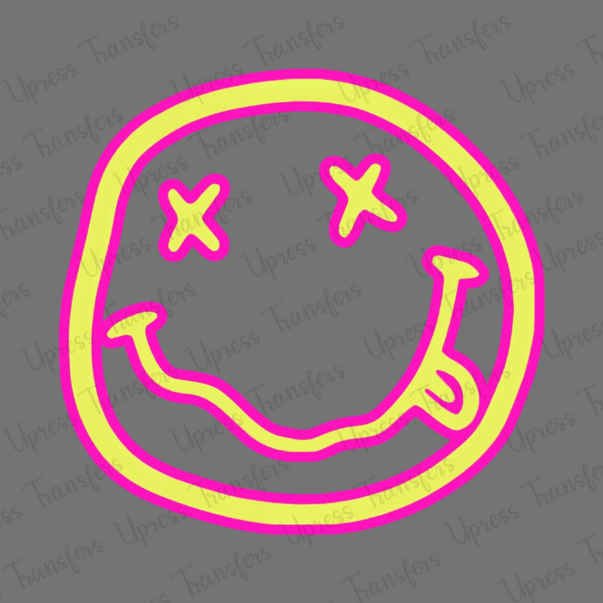 Neon Pink and Yellow Smiley