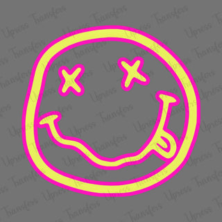 Neon Pink and Yellow Smiley