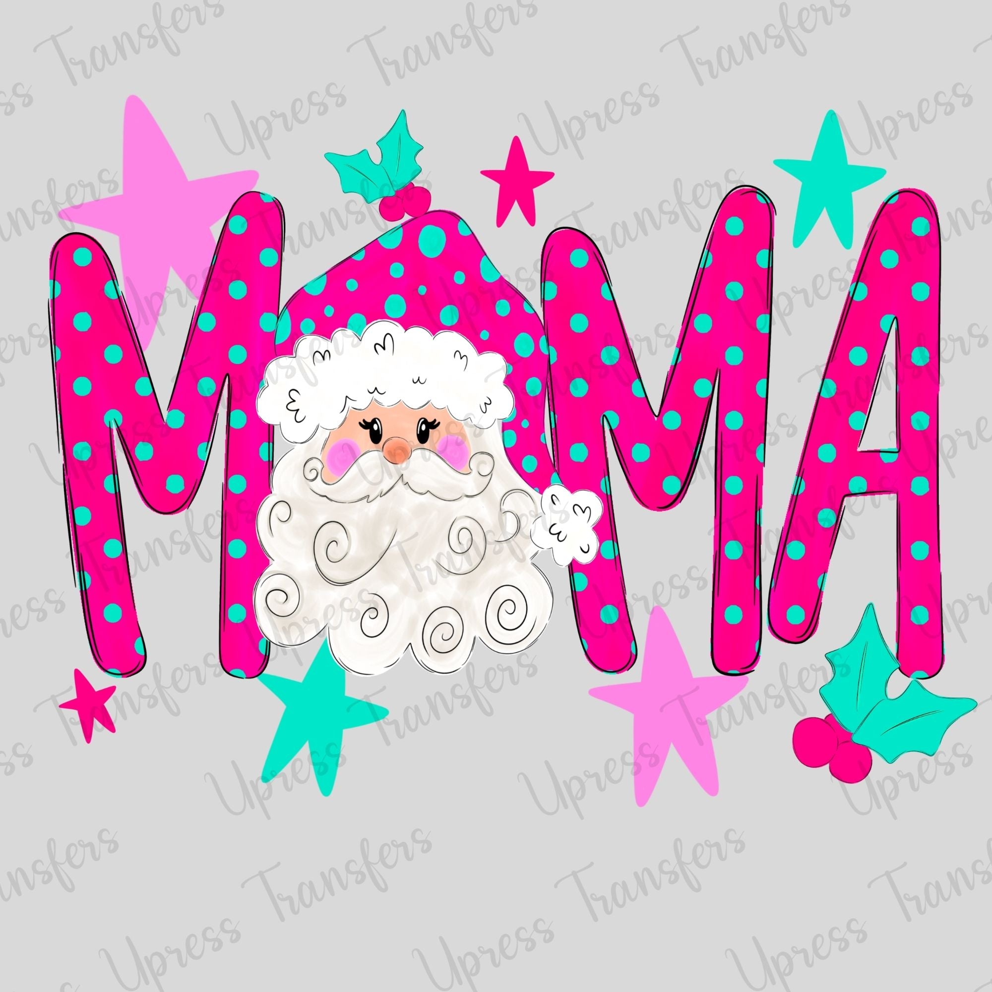 Neon Polka Dotted Mama Santa