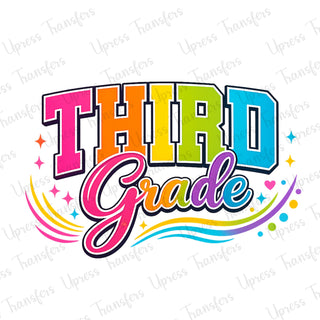 Neon Third Grade Letters
