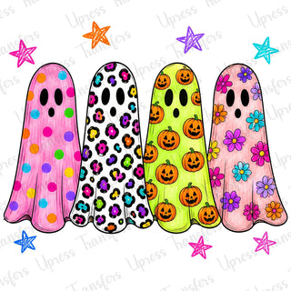 Neon Trendy Patterned Ghosts