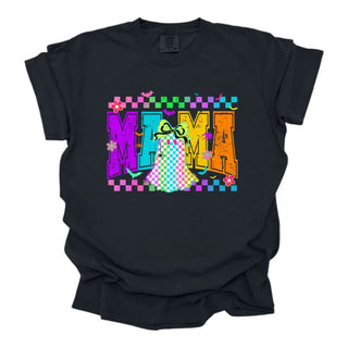 Neon Vibrant Checkered Halloween Mama