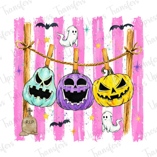 Neon Weird Pumpkin Faces