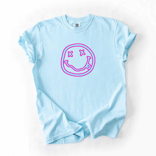 Neon pink and Blue Smiley