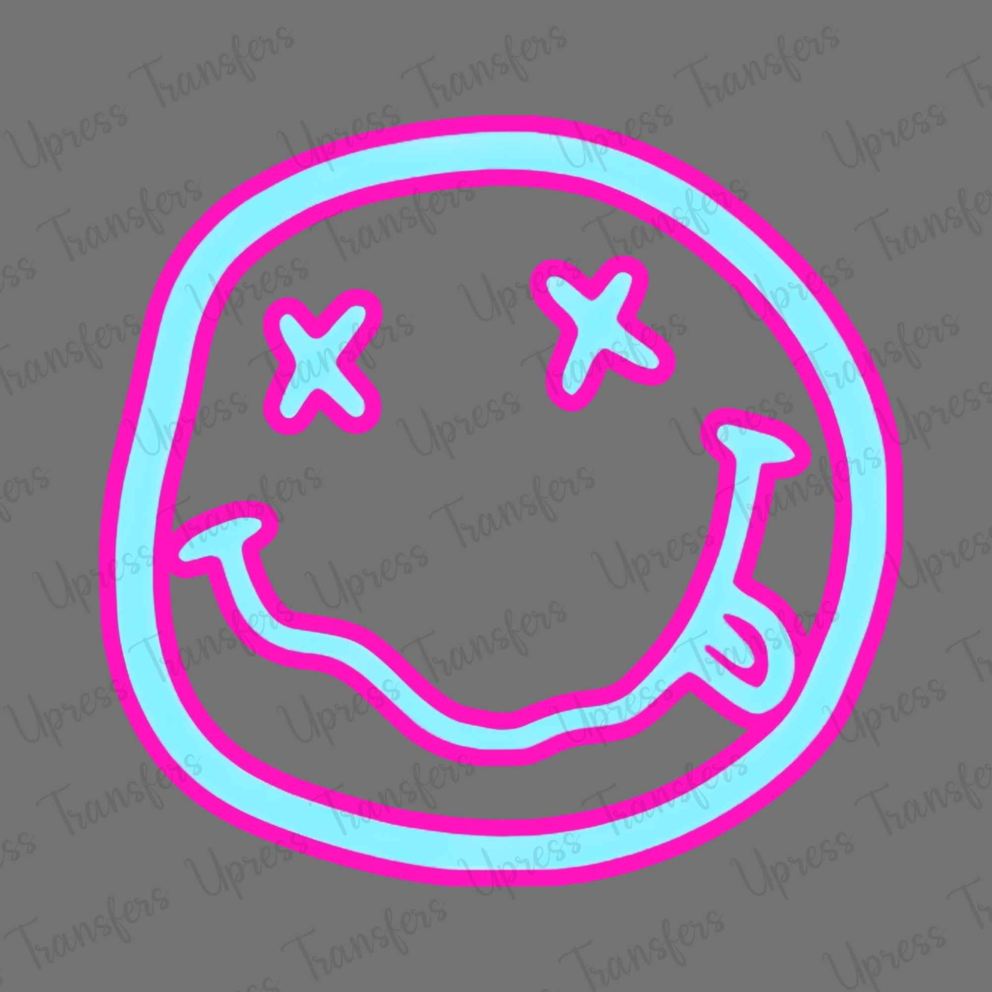 Neon pink and Blue Smiley