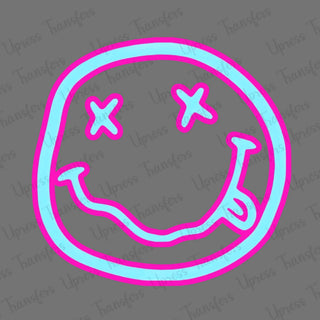 Neon pink and Blue Smiley