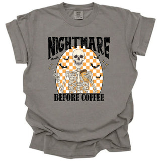 Nightmare Before Coffee Orange Checkered