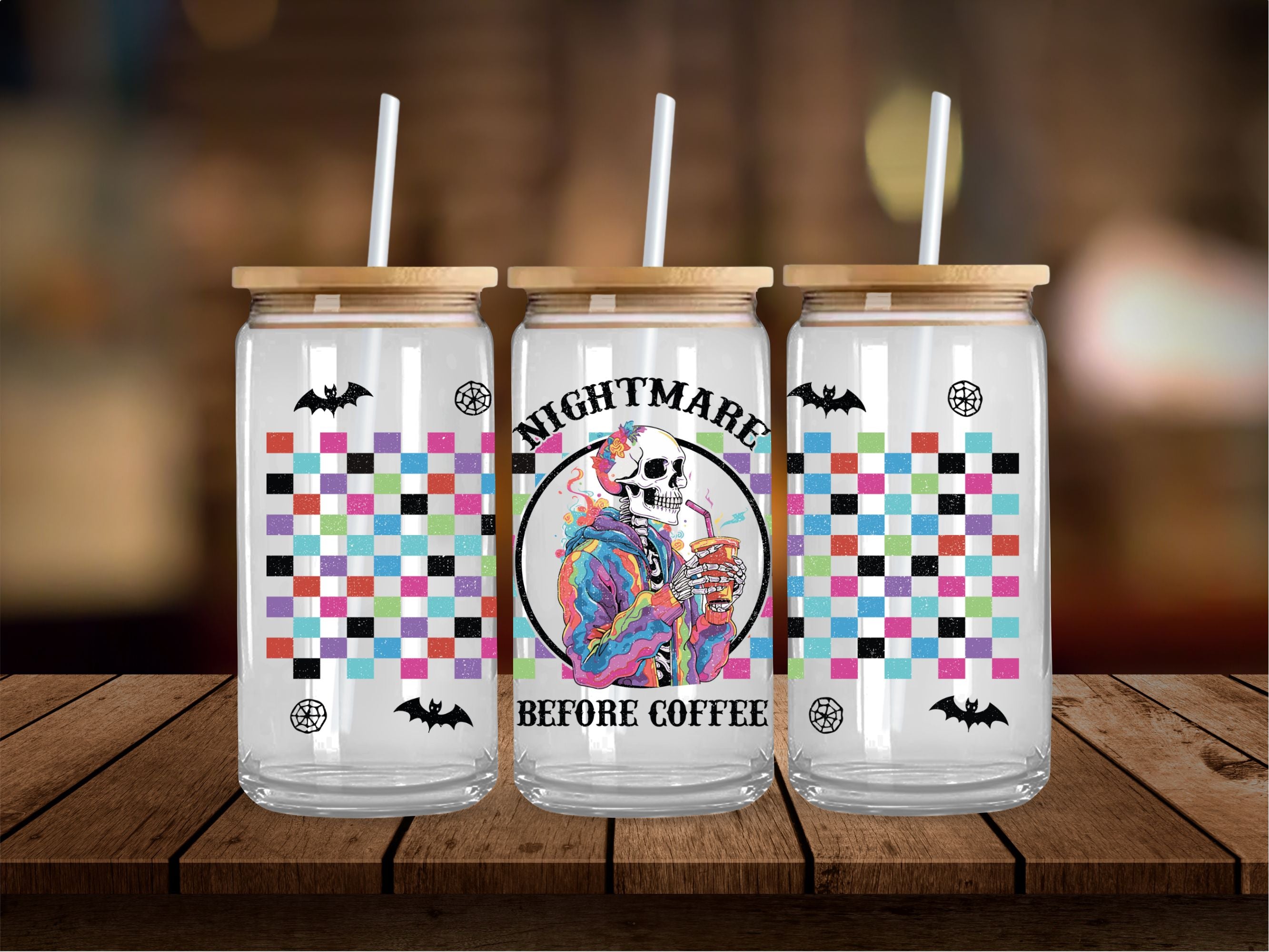 Nightmare Before Coffee Skeleton 16 Oz Wrap