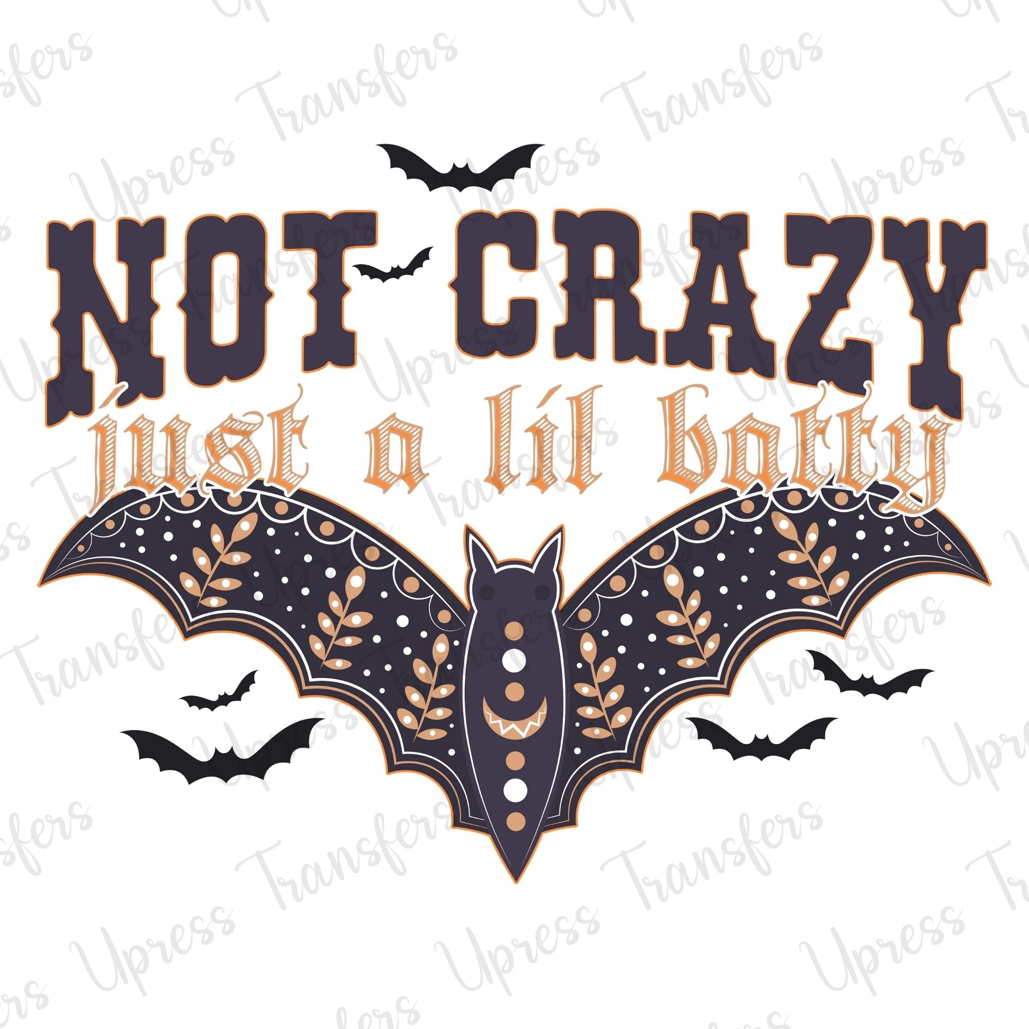 Not Crazy Just a lil Batty Patterned Bat