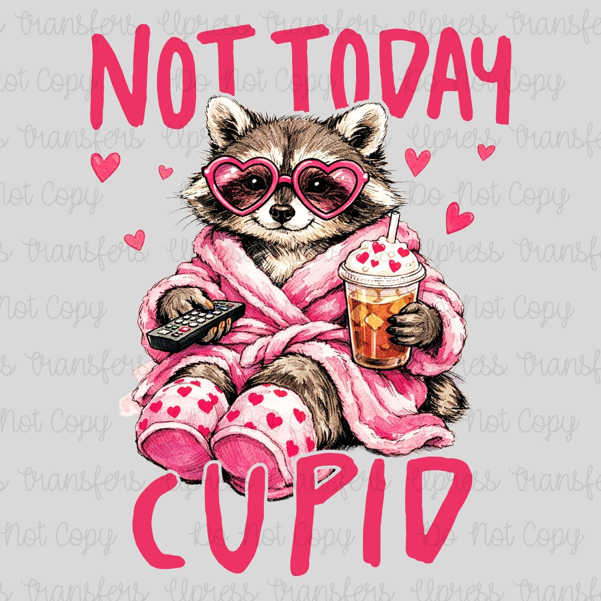 Not Today Cupid Raccoon
