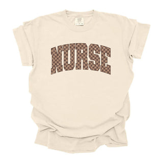 Nurse Distressed Brown Checkered