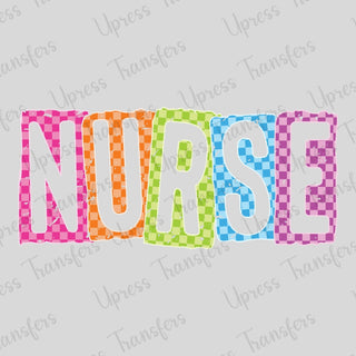 Nurse Multicolored Checkered Blocks