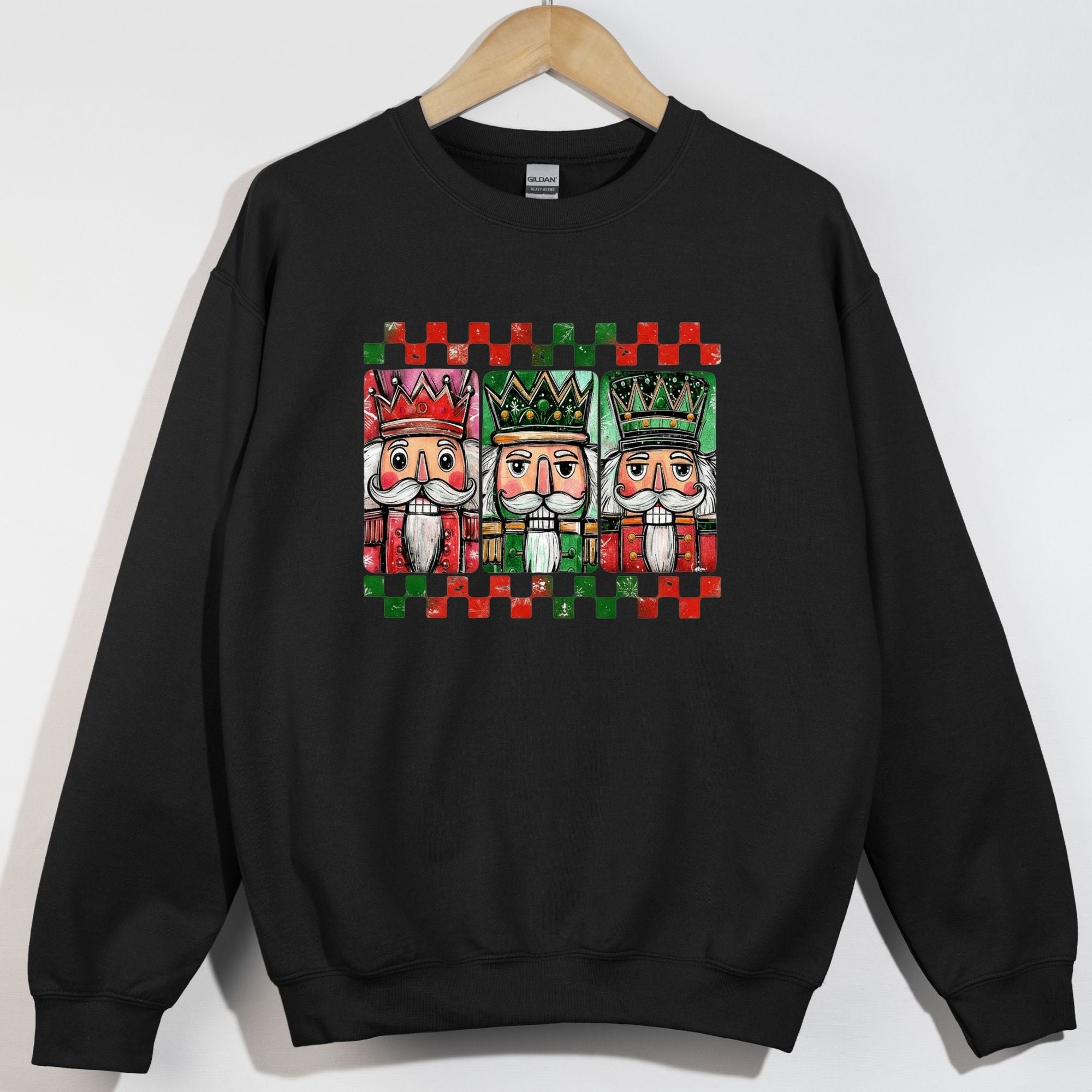 Nutcracker Trio Green and Red Checkered