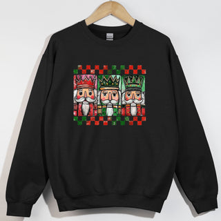 Nutcracker Trio Green and Red Checkered