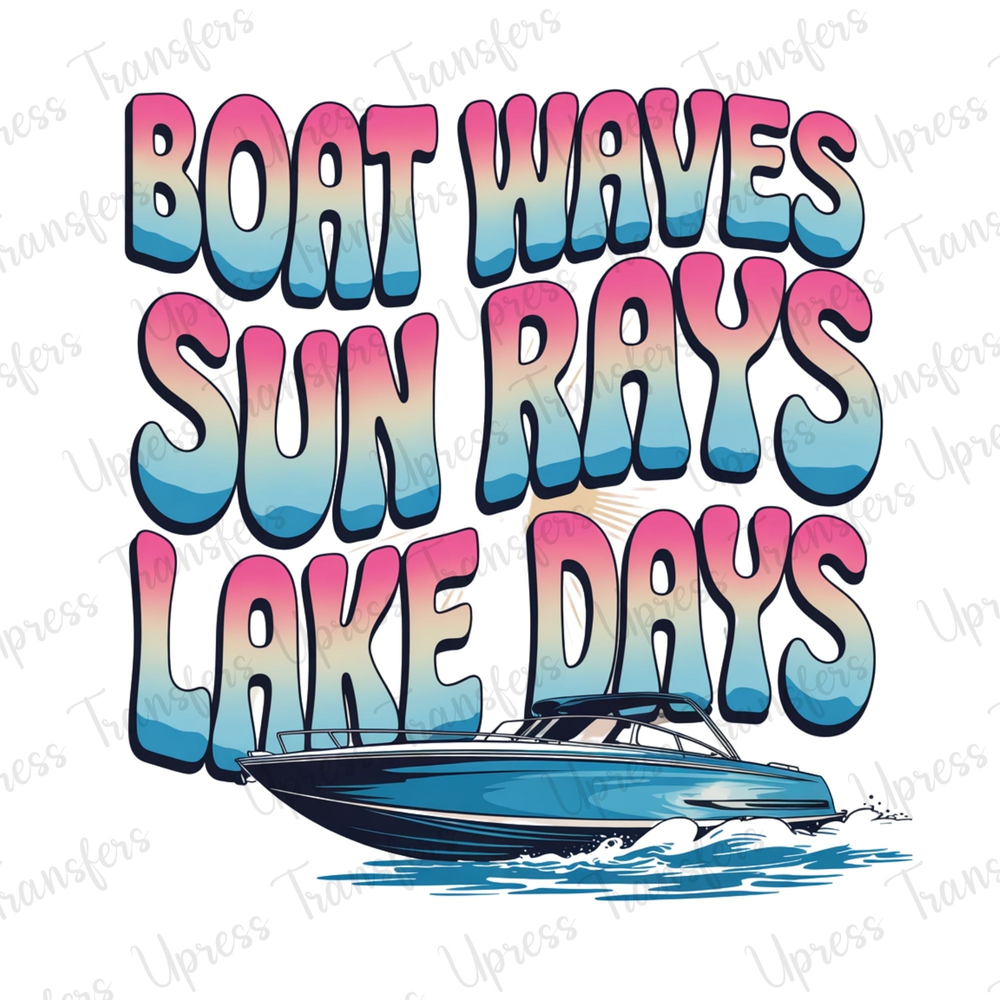 Ombre Boat Waves Sun Rays Lake Days
