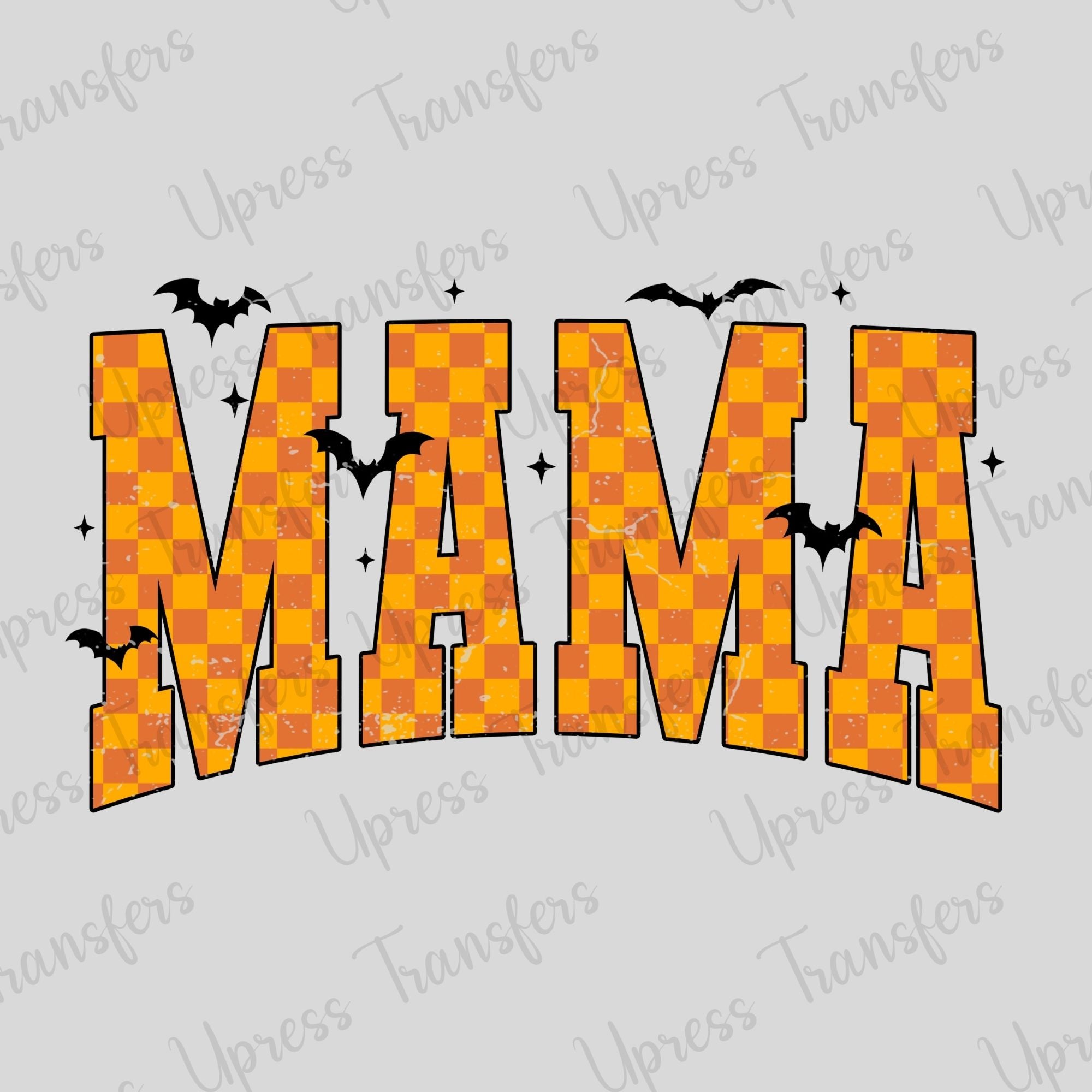 Orange Checkered Mama With Bats