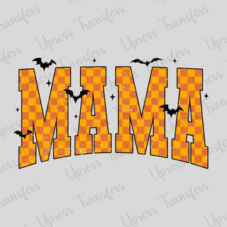 Orange Checkered Mama With Bats