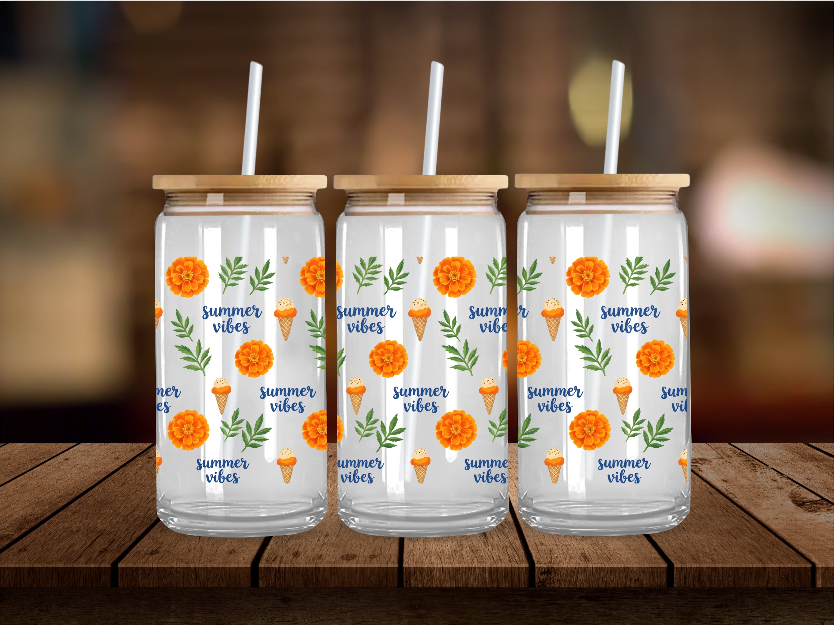 Orange Icecream Summer 16 Oz Wrap