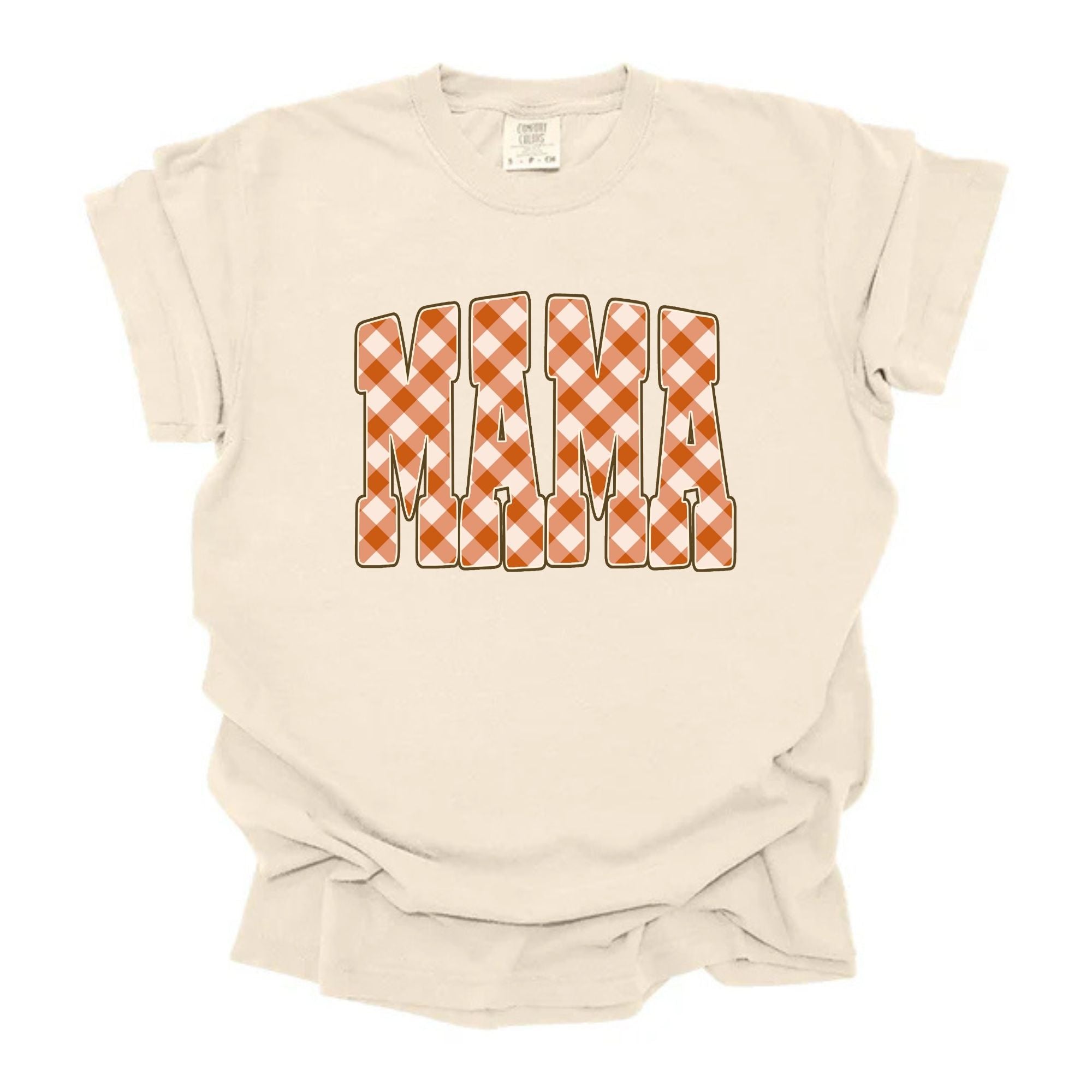Orange Plaid Fall Mama