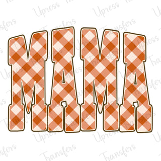 Orange Plaid Fall Mama